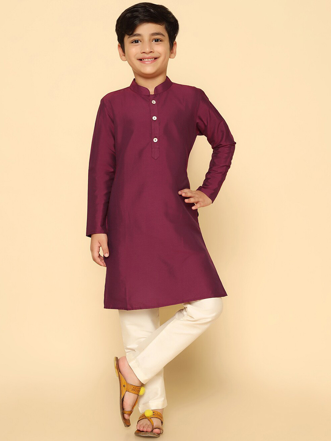 

KISAH Boys Regular Kurta With Pyjamas, Magenta