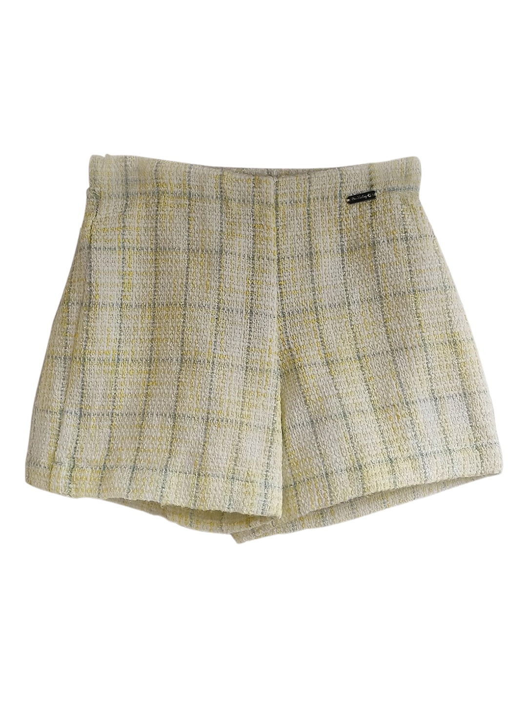 

One Friday Girls Checked Regular Shorts, Lime green