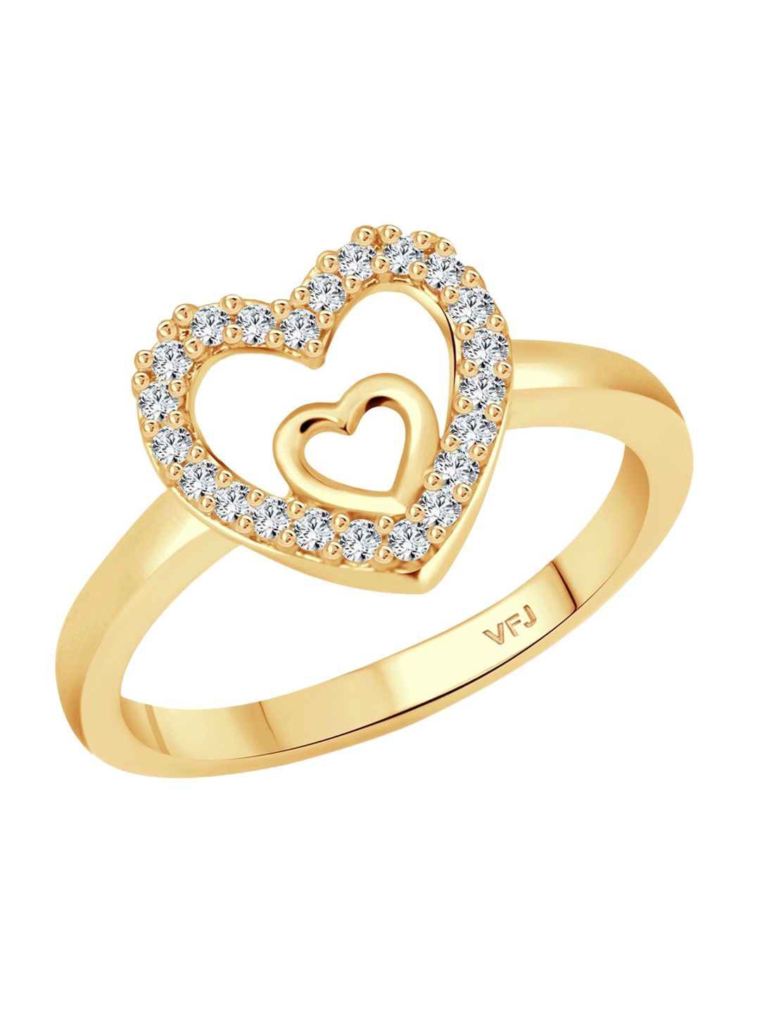 

Vighnaharta Gold-Plated CZ Studded Finger Ring