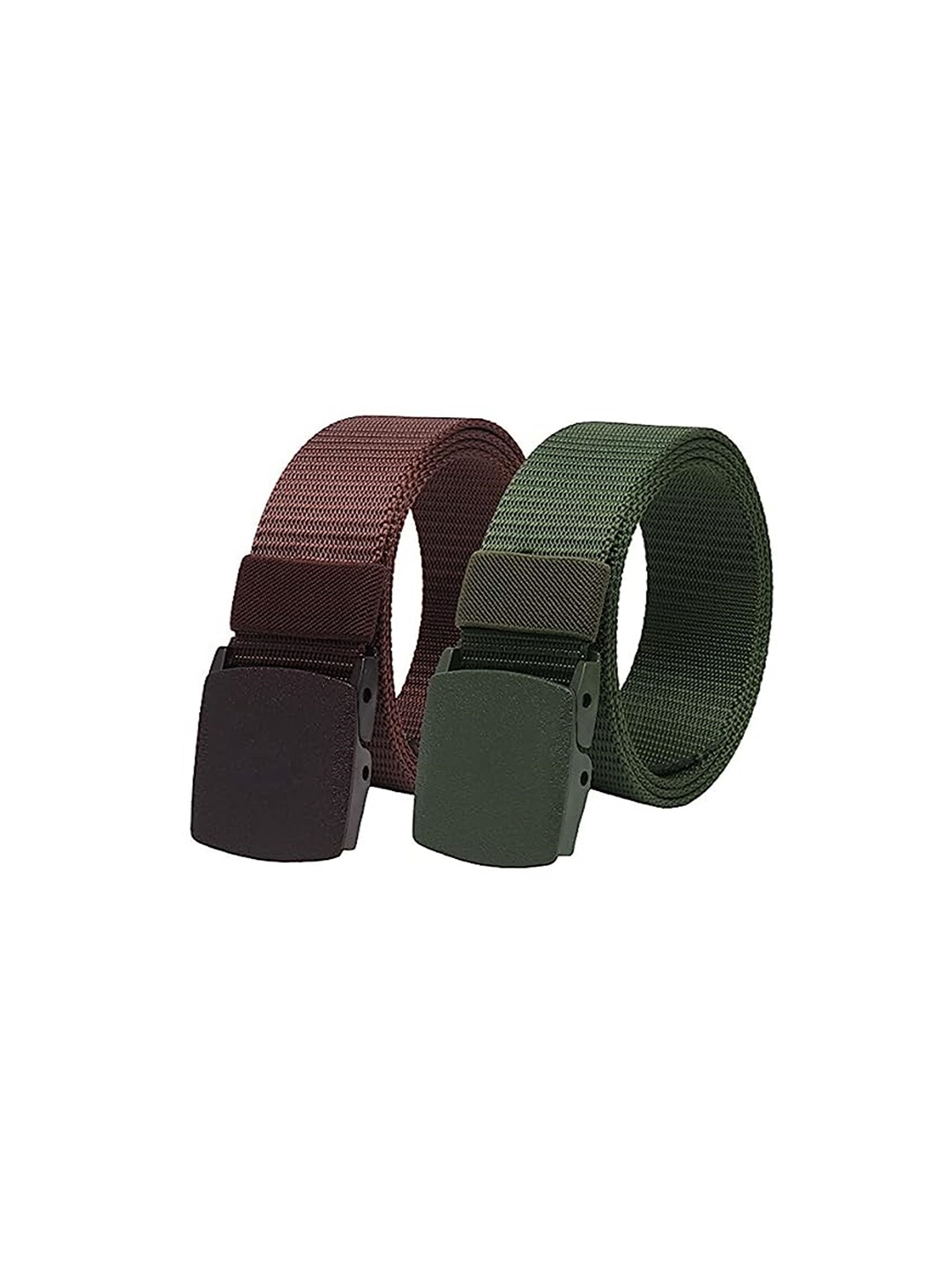 

DIAN Men Set Of 2 Textured Belts, Green