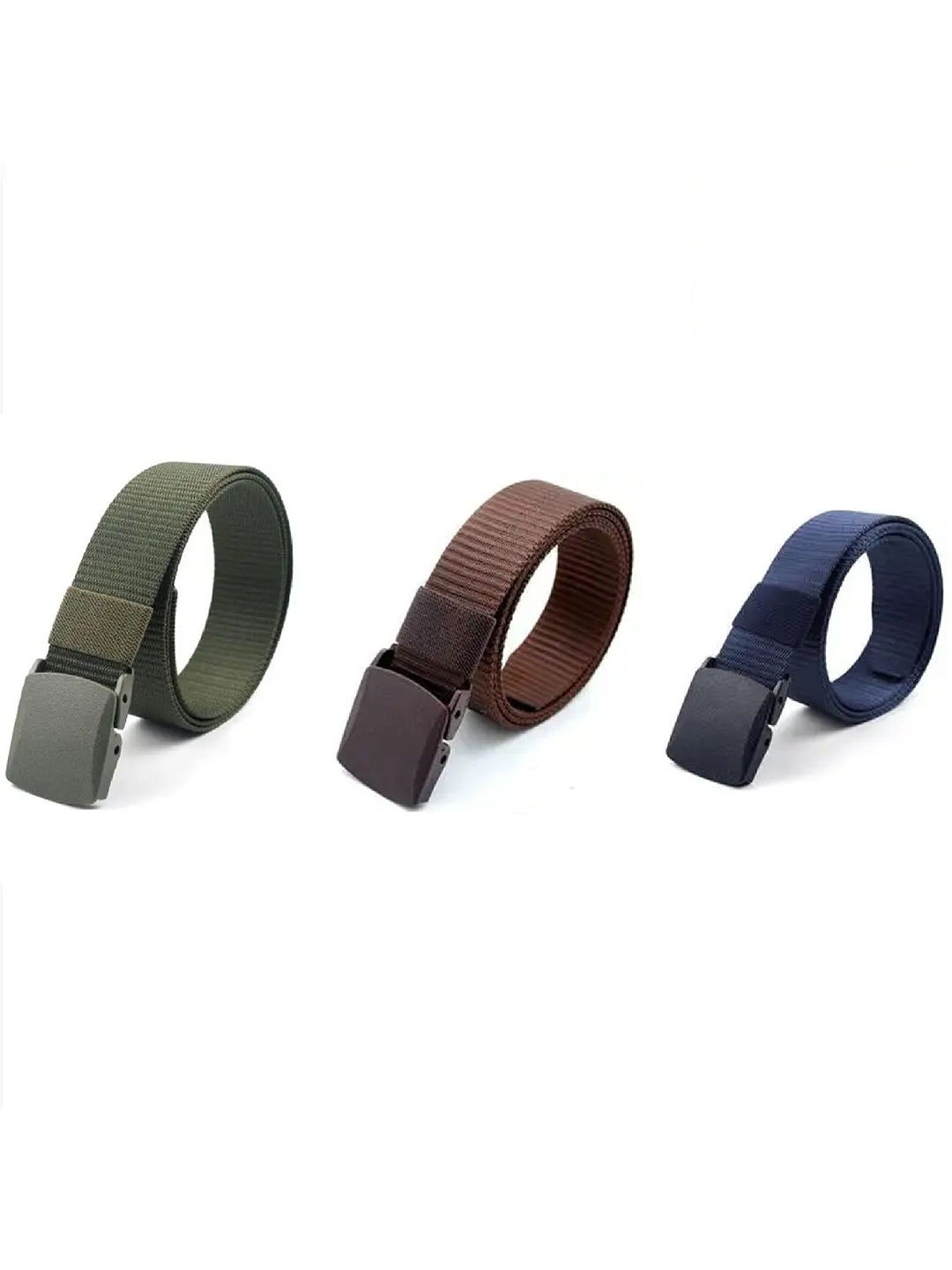 

DIAN Men Set Of 3 Textured Belts, Brown