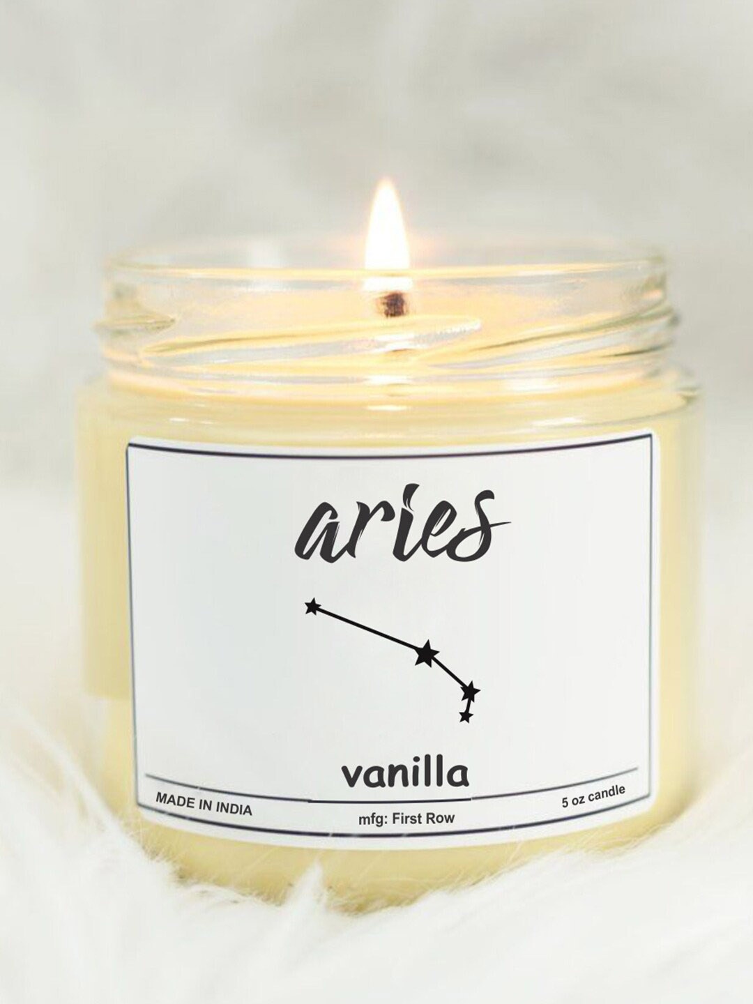 

Aromatic Fables Aries Sun Sign White Vanilla Scented Jar Glass Candle