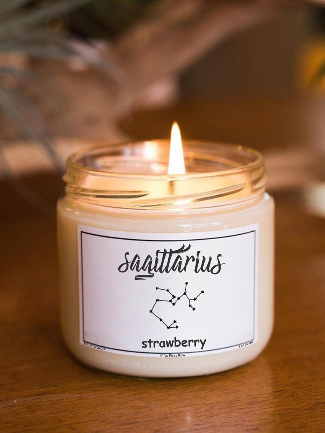 

Aromatic Fables Sagittarius Sun Sign White Strawberry Scented Jar Glass Candle