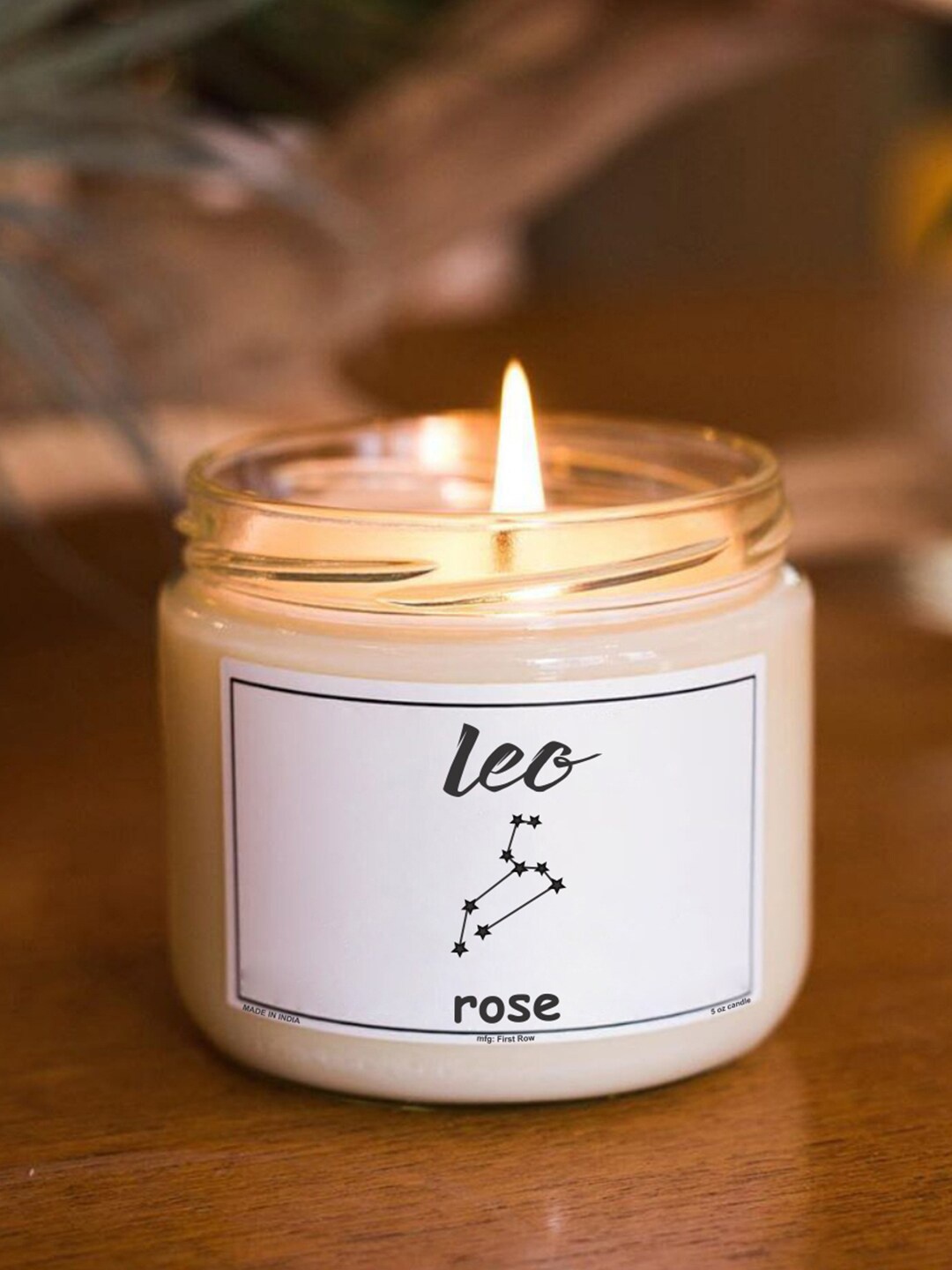 

Aromatic Fables Leo Sun Sign White Rose Scented Jar Glass Candle