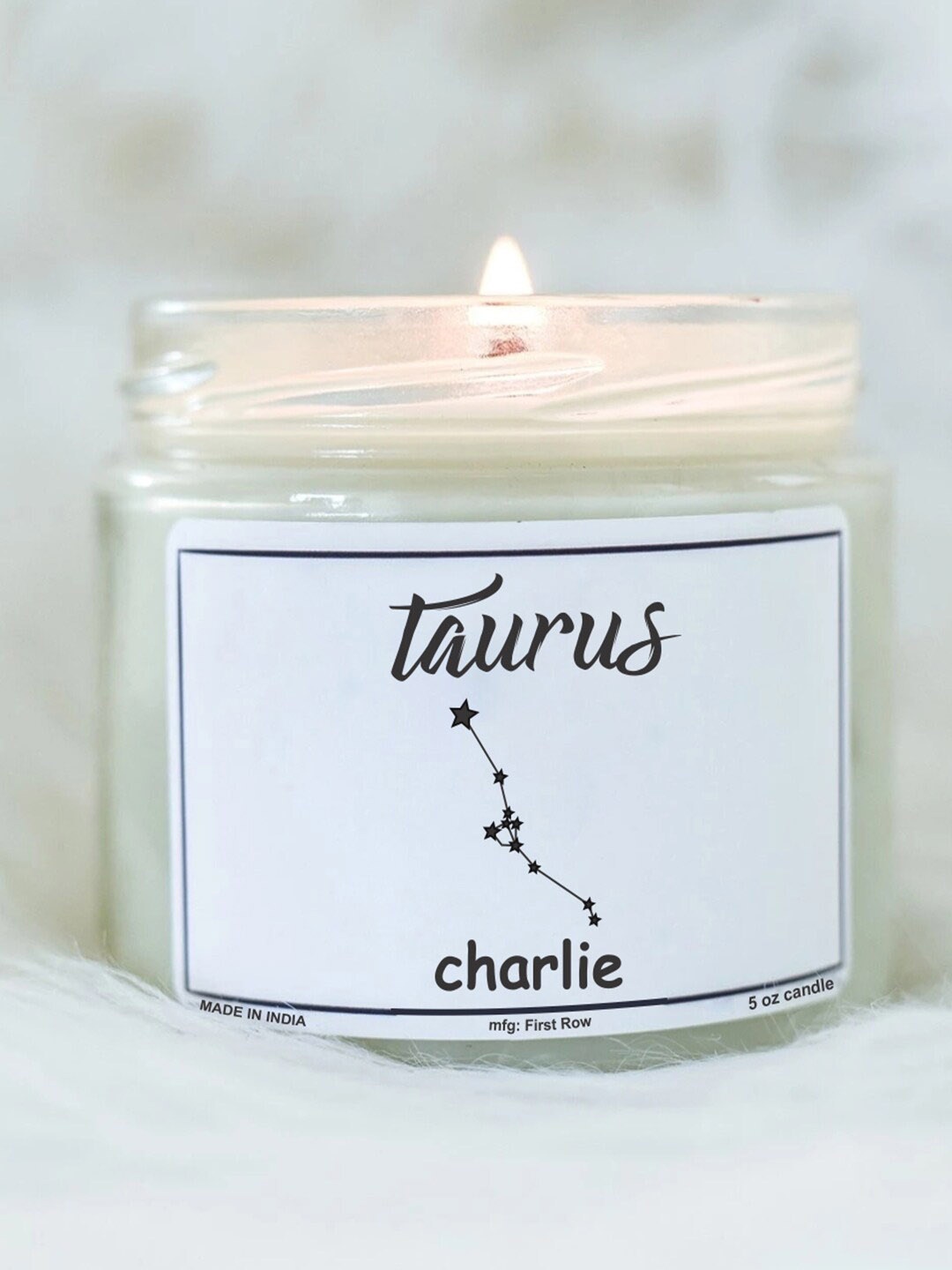 

Aromatic Fables Taurus Sun Sign White Charlie Scented Jar Glass Candle