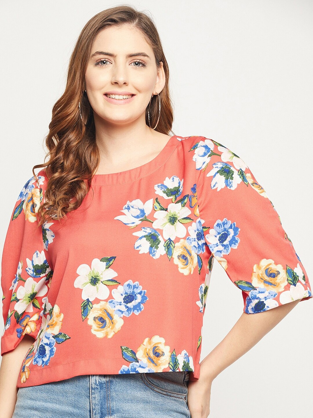 

BAESD Floral Printed Regular Top, Pink
