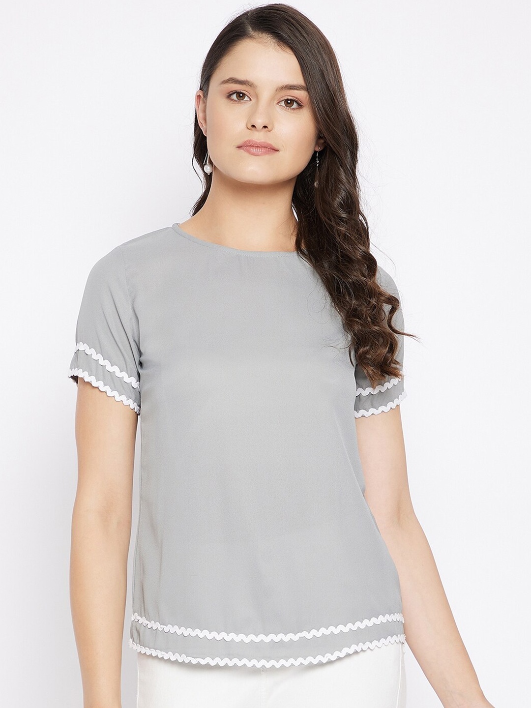 

BAESD Round Neck Regular Top, Grey