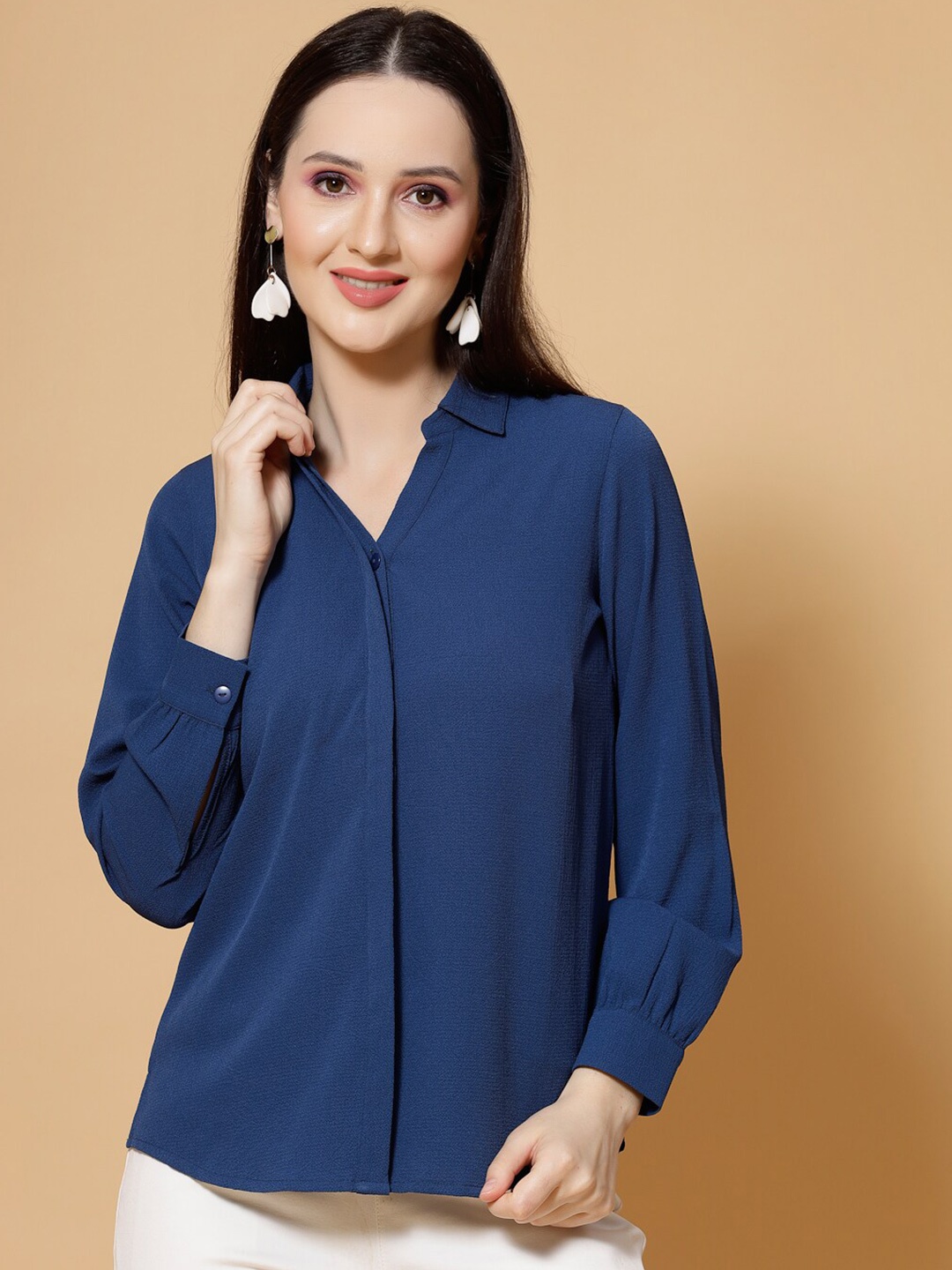 

Strong And Brave Women Odour Free Formal Shirt, Blue