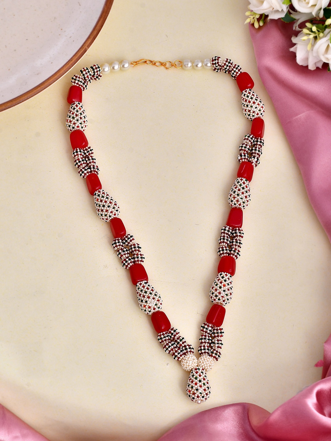 

Silvermerc Designs Gold-Plated Brass Stones & Beads Beaded Necklace