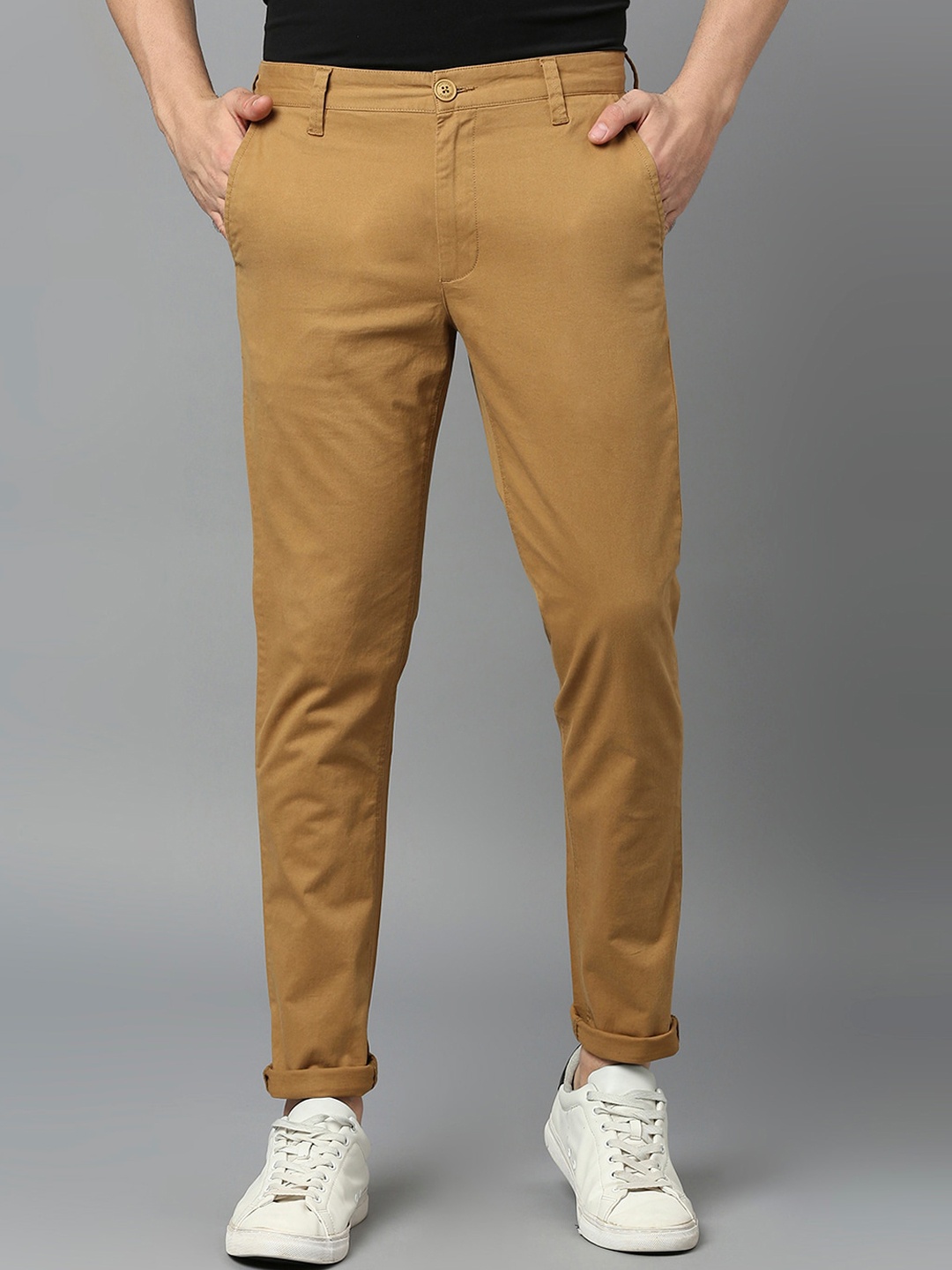 

Harvard Men Mustard Coloured Classic Easy Wash Chino Trousers