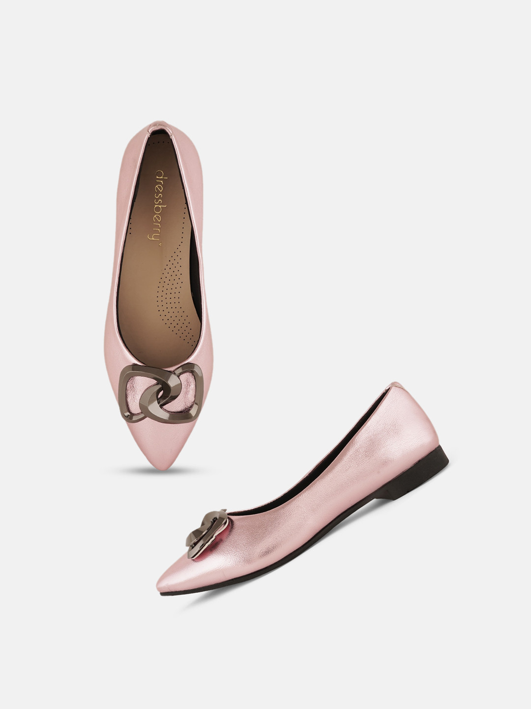 

DressBerry Pink Embellished Pointed Toe Ballerinas