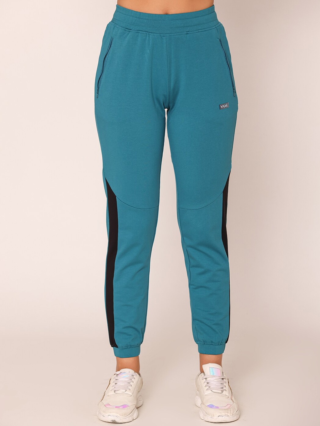 

Bonjour Women Ankle Length Slim Fit Cotton Joggers, Teal