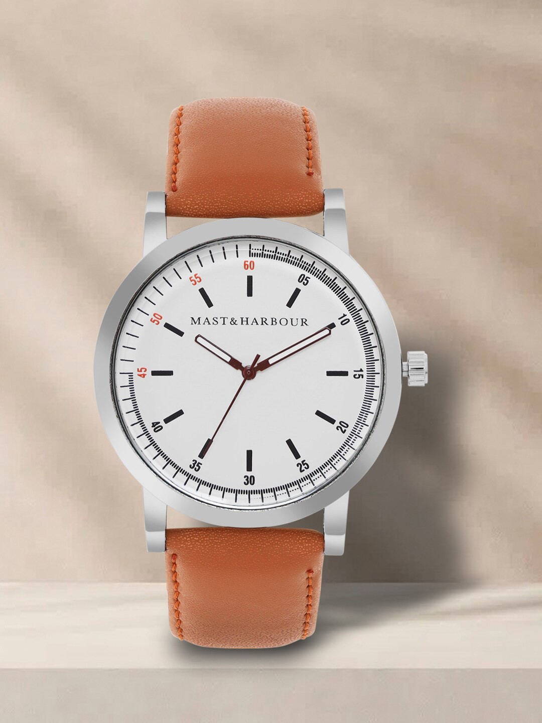 

Mast & Harbour Men White & Brown Round Analogue Watch MH_SS23_6B