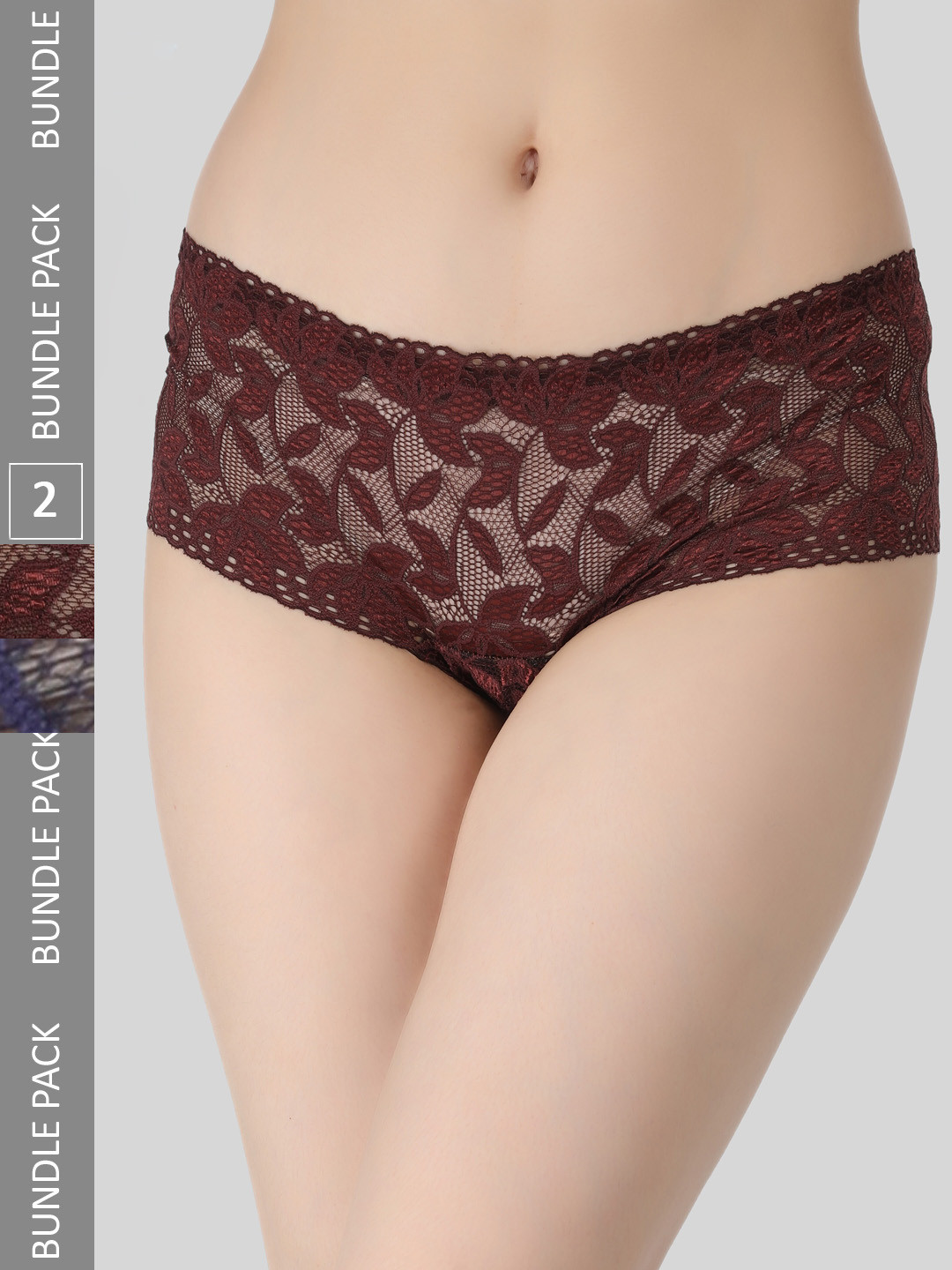 

SELFCARE Women Pack Of 2 Self Design Boy Short Briefs SN2114, Brown