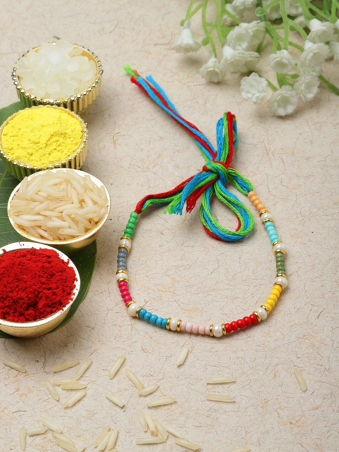 

ZENEME Beaded Thread Rakhi, Multi