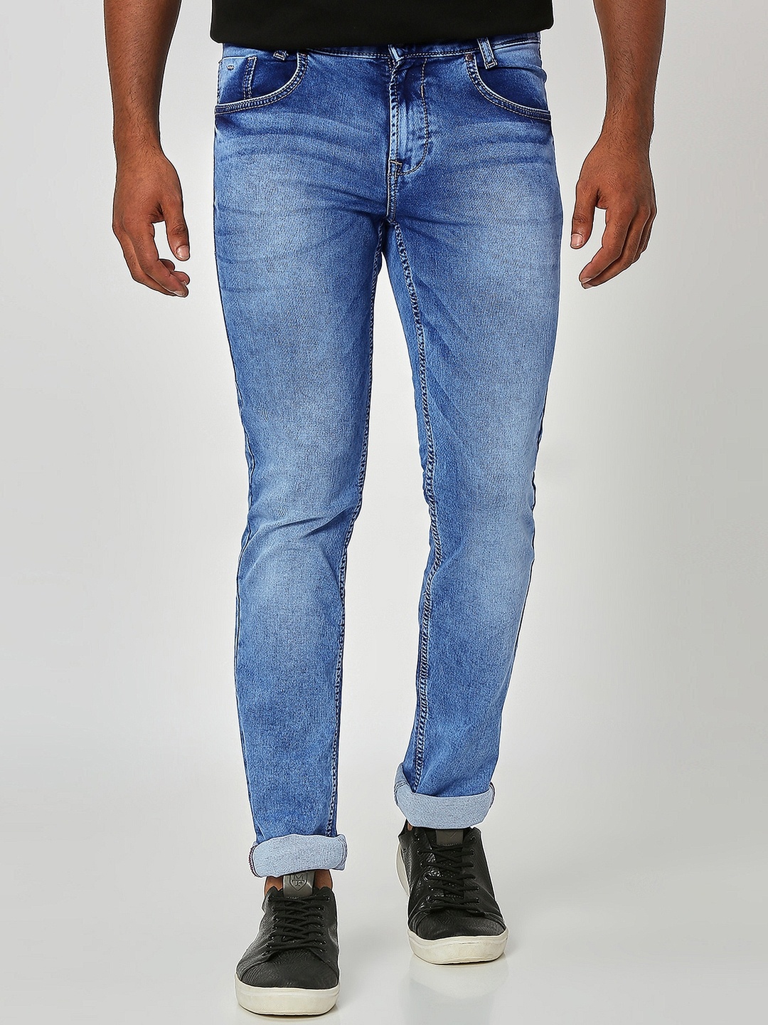 

Mufti Men Slim Fit Heavy Fade Stretchable Jeans, Blue