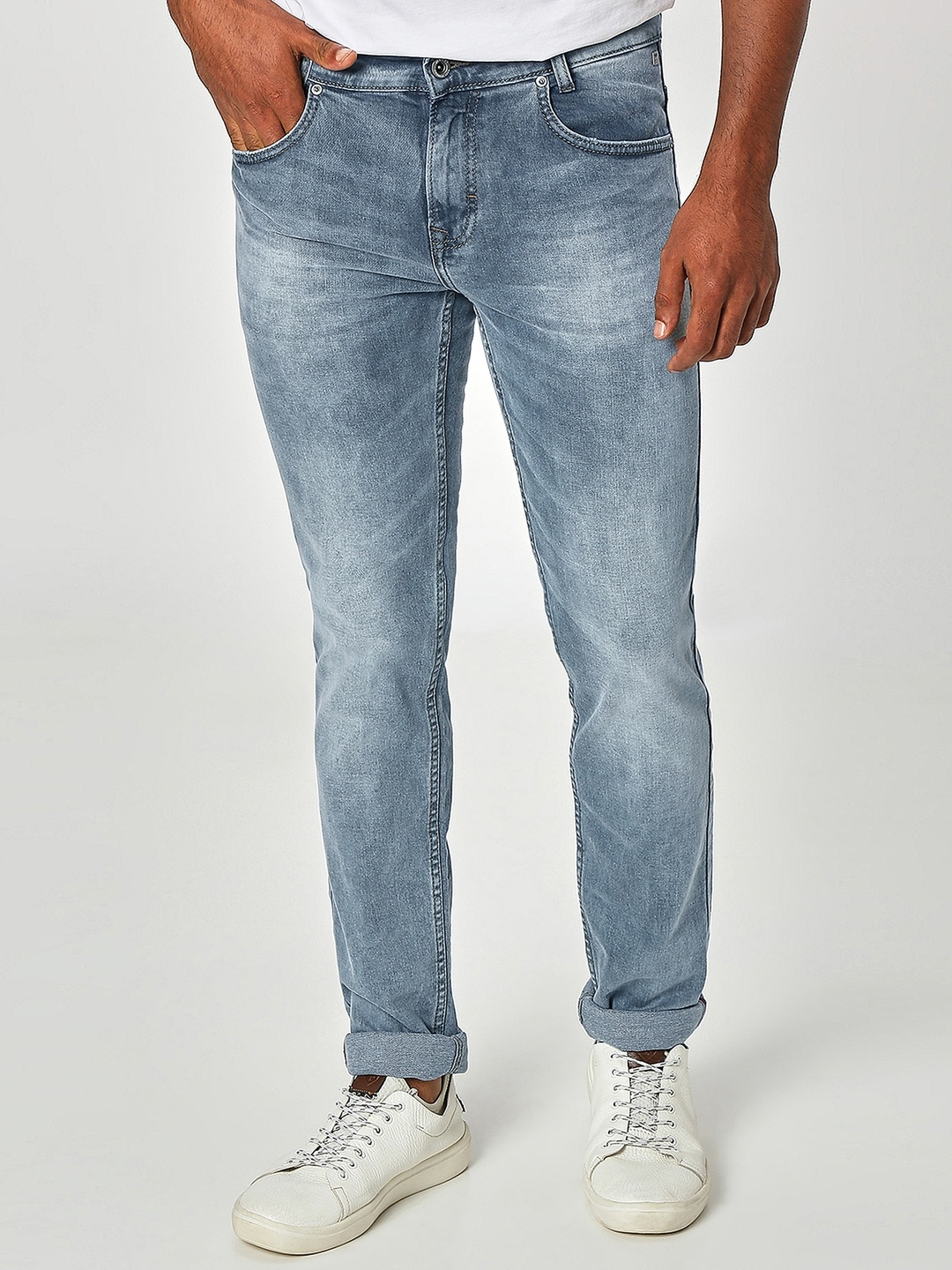 

Mufti Men Slim Fit Heavy Fade Stretchable Jeans, Blue