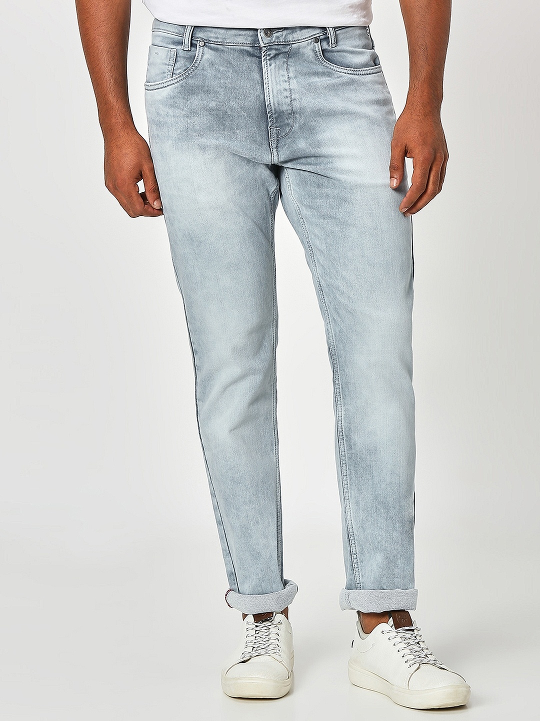

Mufti Men Straight Fit Heavy Fade Stretchable Jeans, Grey