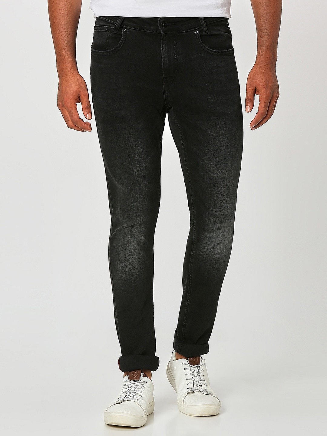 

Mufti Men Skinny Fit Light Fade Stretchable Jeans, Black