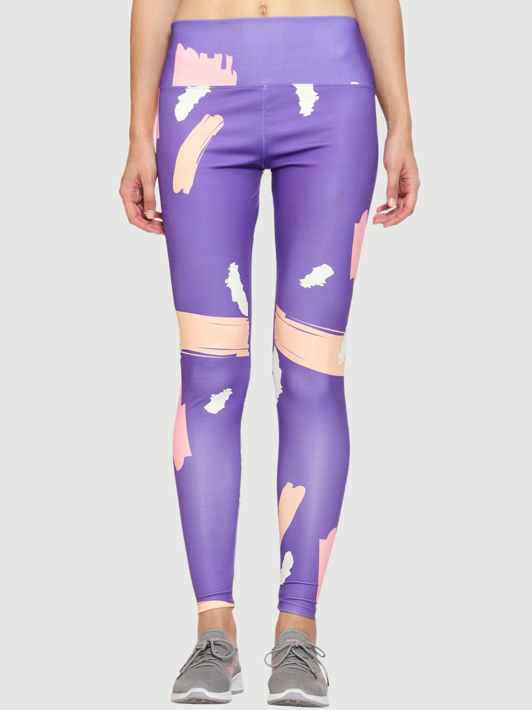 

Urban Komfort Women Abstract Printed Dry-fit Tights, Purple