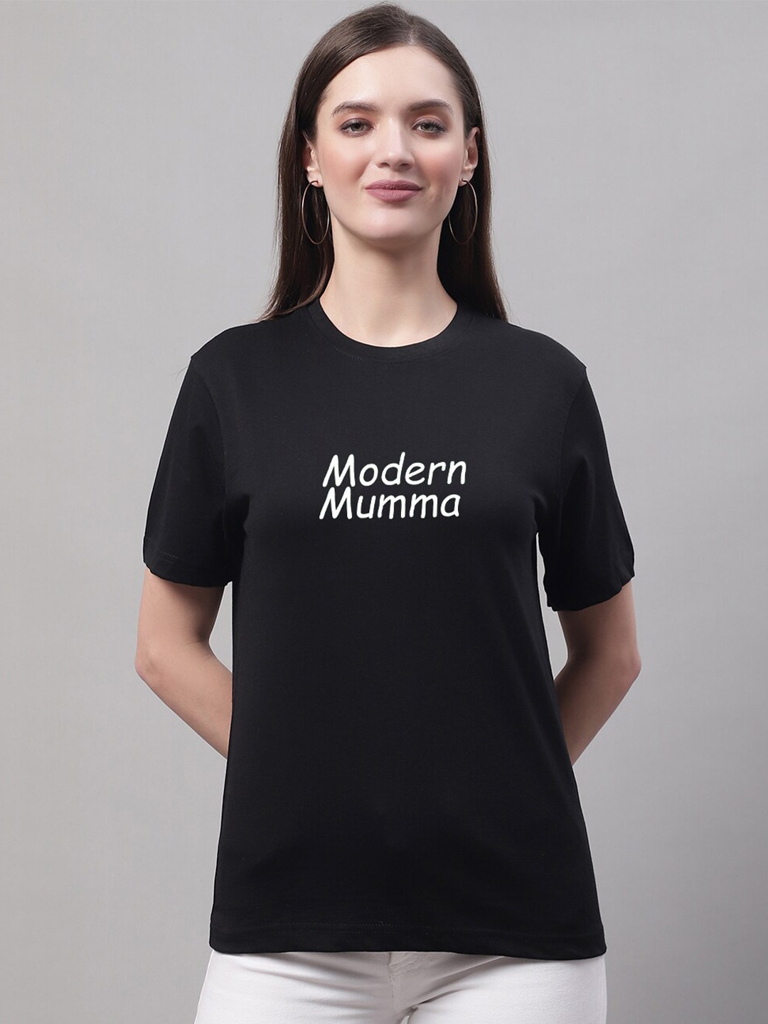 

borse lele Typography Printed Pure Cotton T-shirt, Black