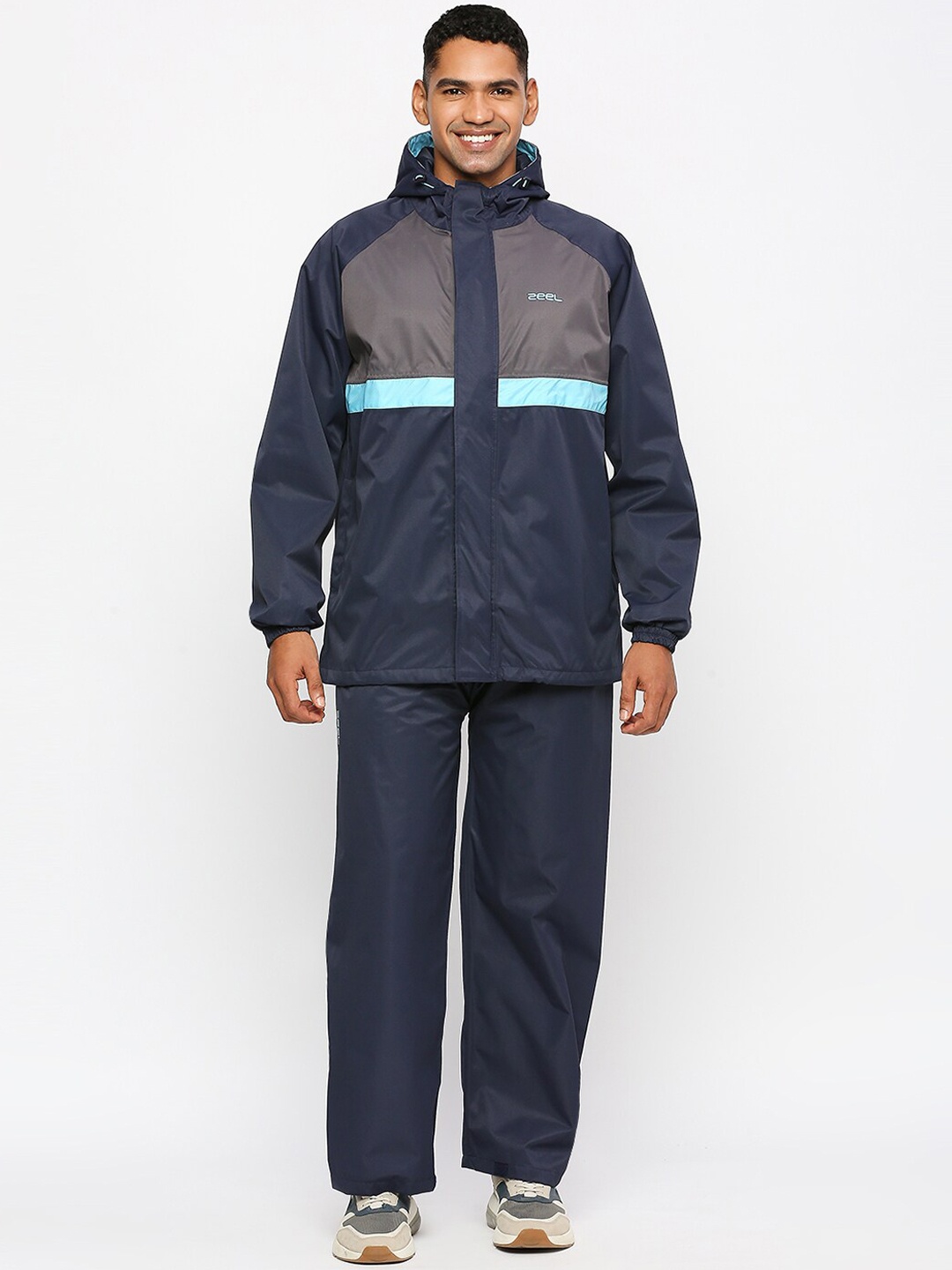 

Zeel Printed Sporty Rain Suit, Navy blue