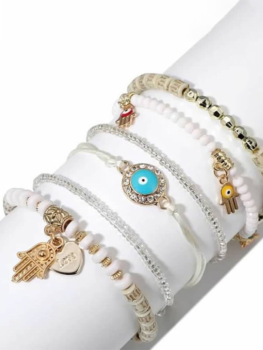 

Fashion Frill Set Of 6 Gold-Plated Multistrand Bracelet