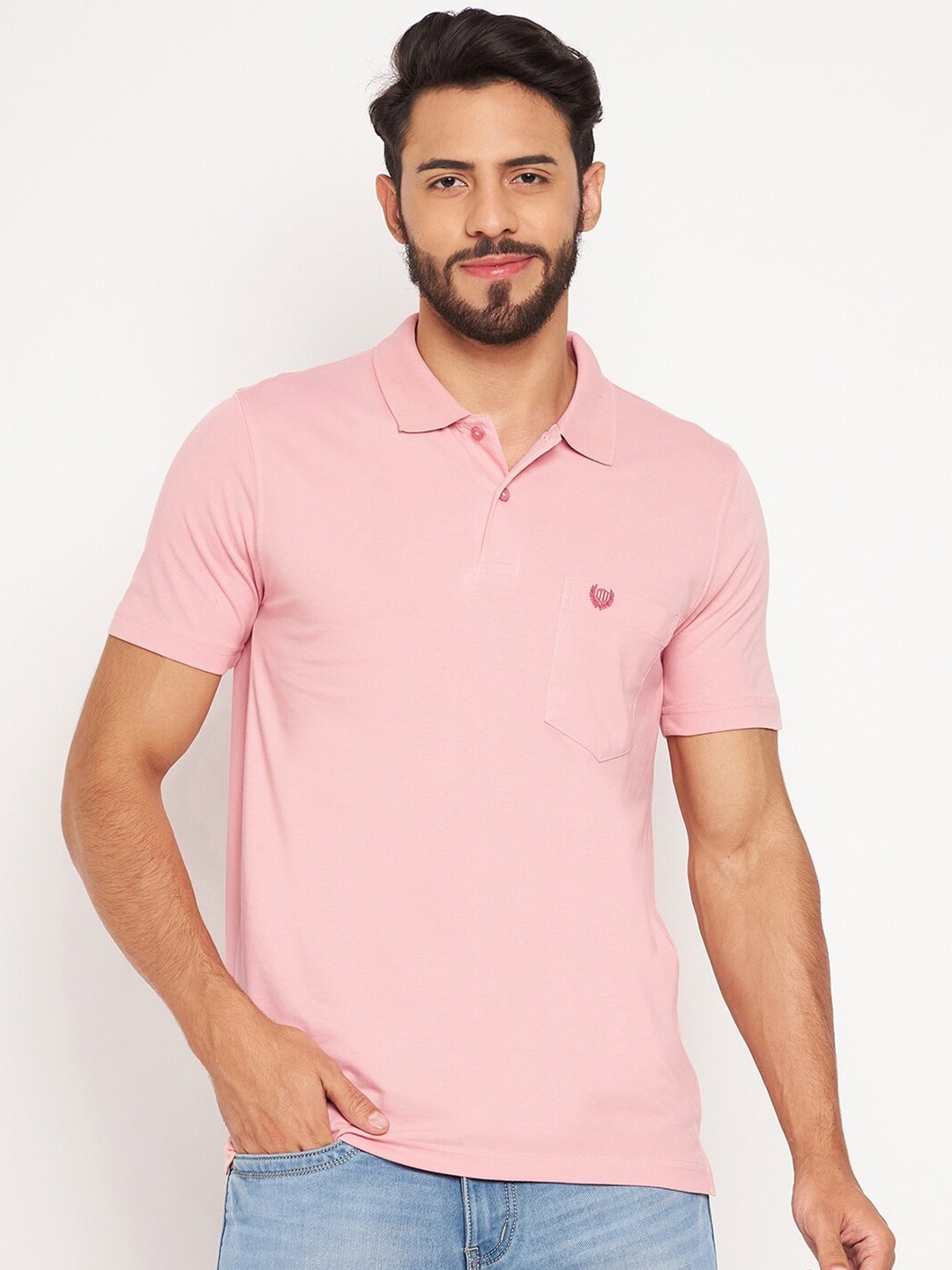 

Duke Polo Collar Regular Fit Cotton T-shirt, Pink