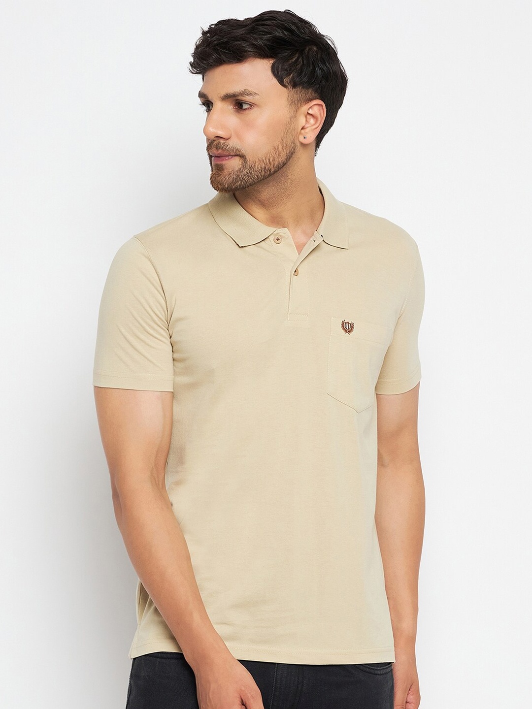 

Duke Polo Collar Regular Fit Cotton T-shirt, Beige