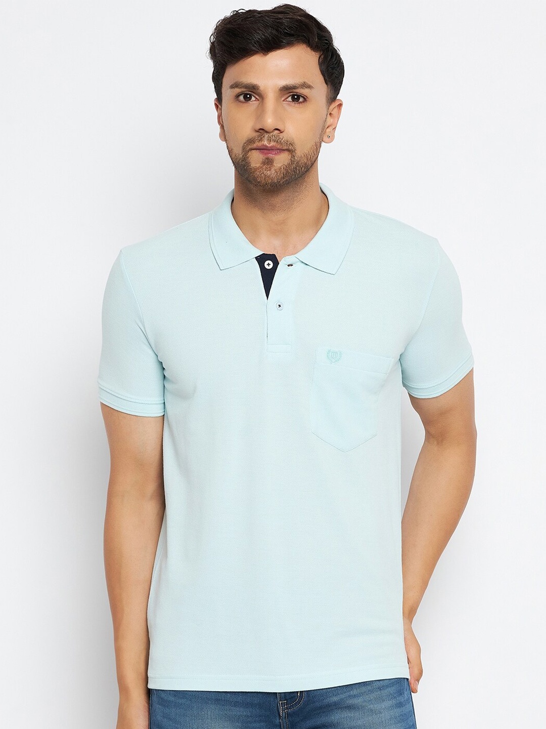

Duke Polo Collar Regular Fit Cotton T-shirt, Blue