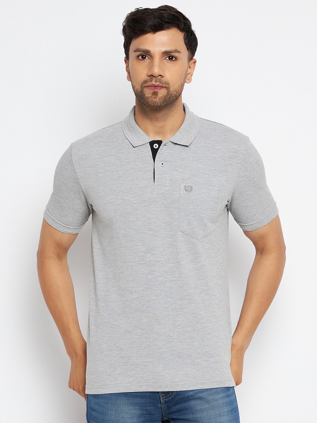 

Duke Polo Collar Cotton Regular Fit T-shirt, Grey