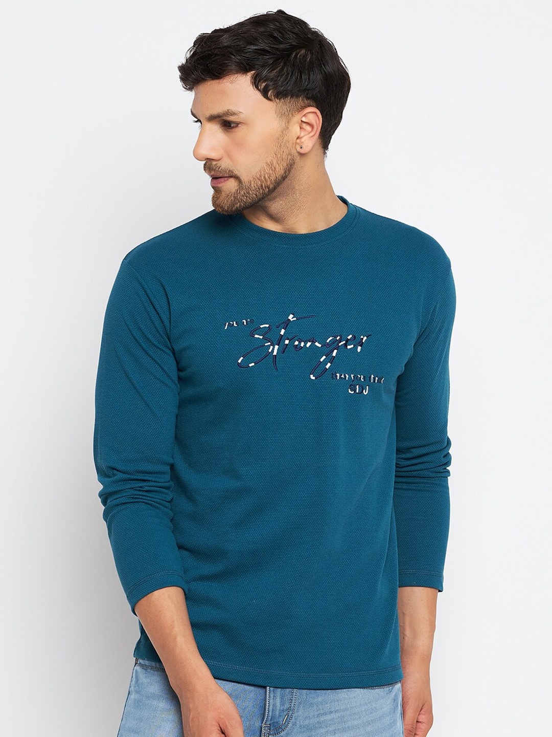 Duke Typography Printed Cotton T-shirt, Blue