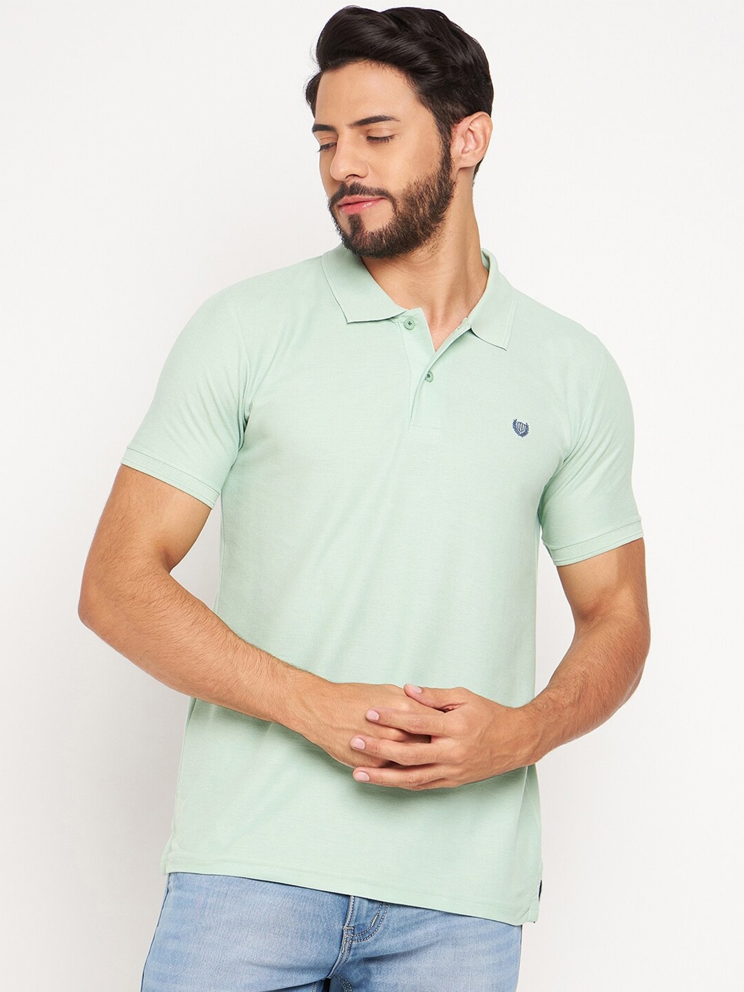 

Duke Polo Collar Cotton Slim Fit T-shirt, Green