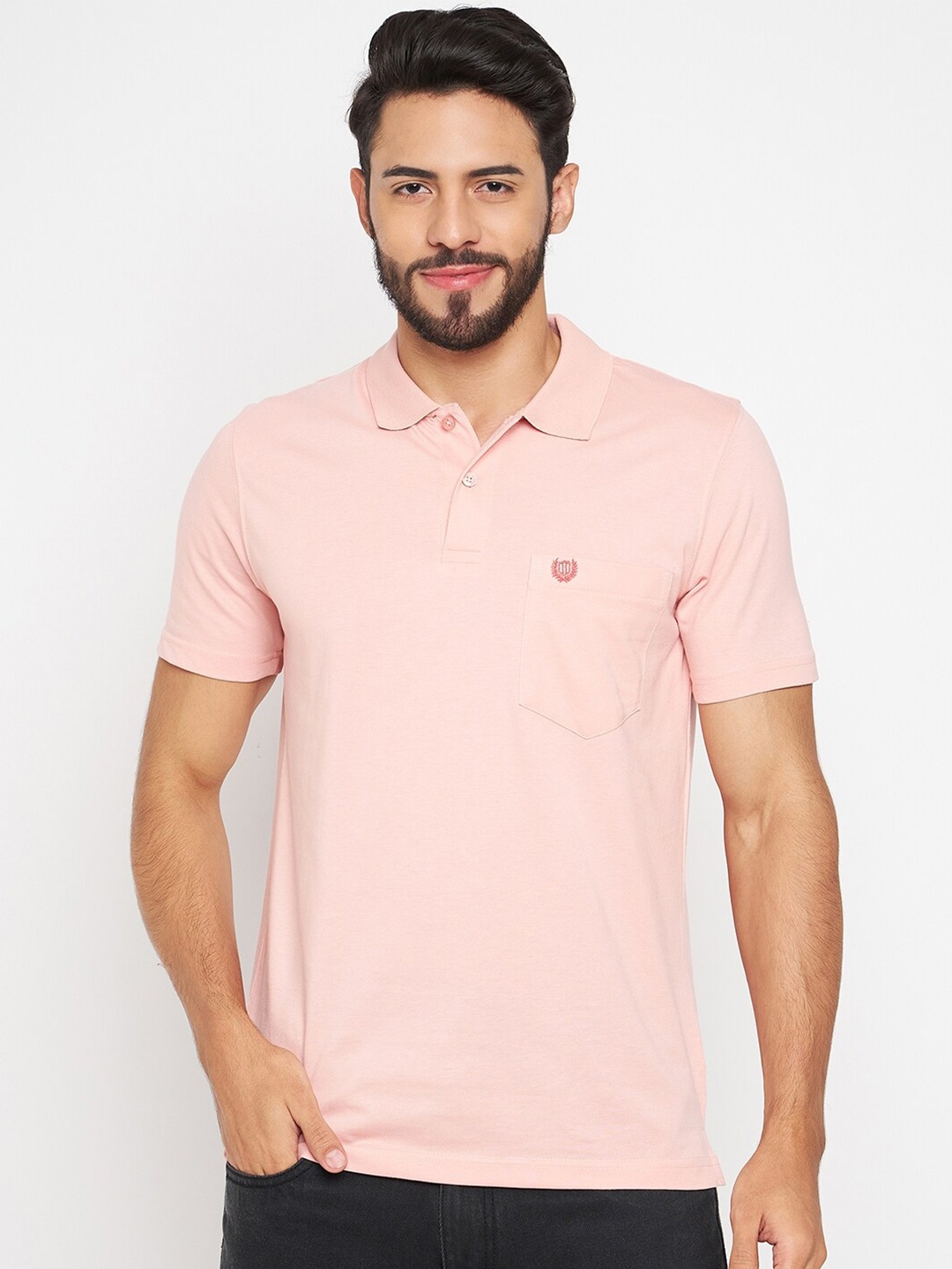 

Duke Polo Collar Regular Fit Cotton T-shirt, Pink