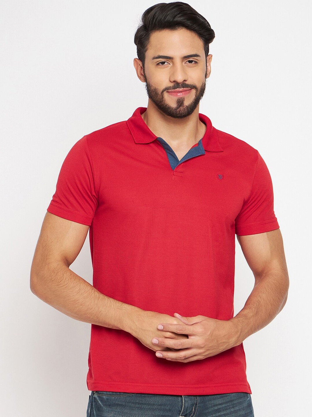 

Duke Polo Collar Cotton Slim Fit T-shirt, Red