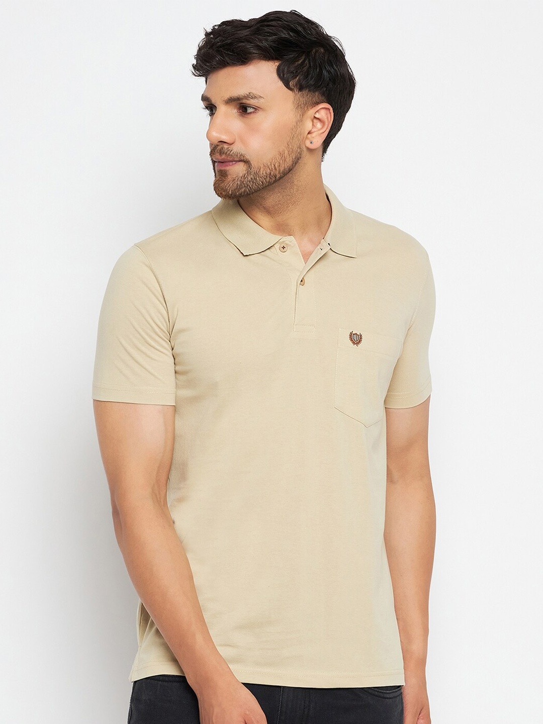 

Duke Polo Collar Regular Fit Cotton T-shirt, Beige