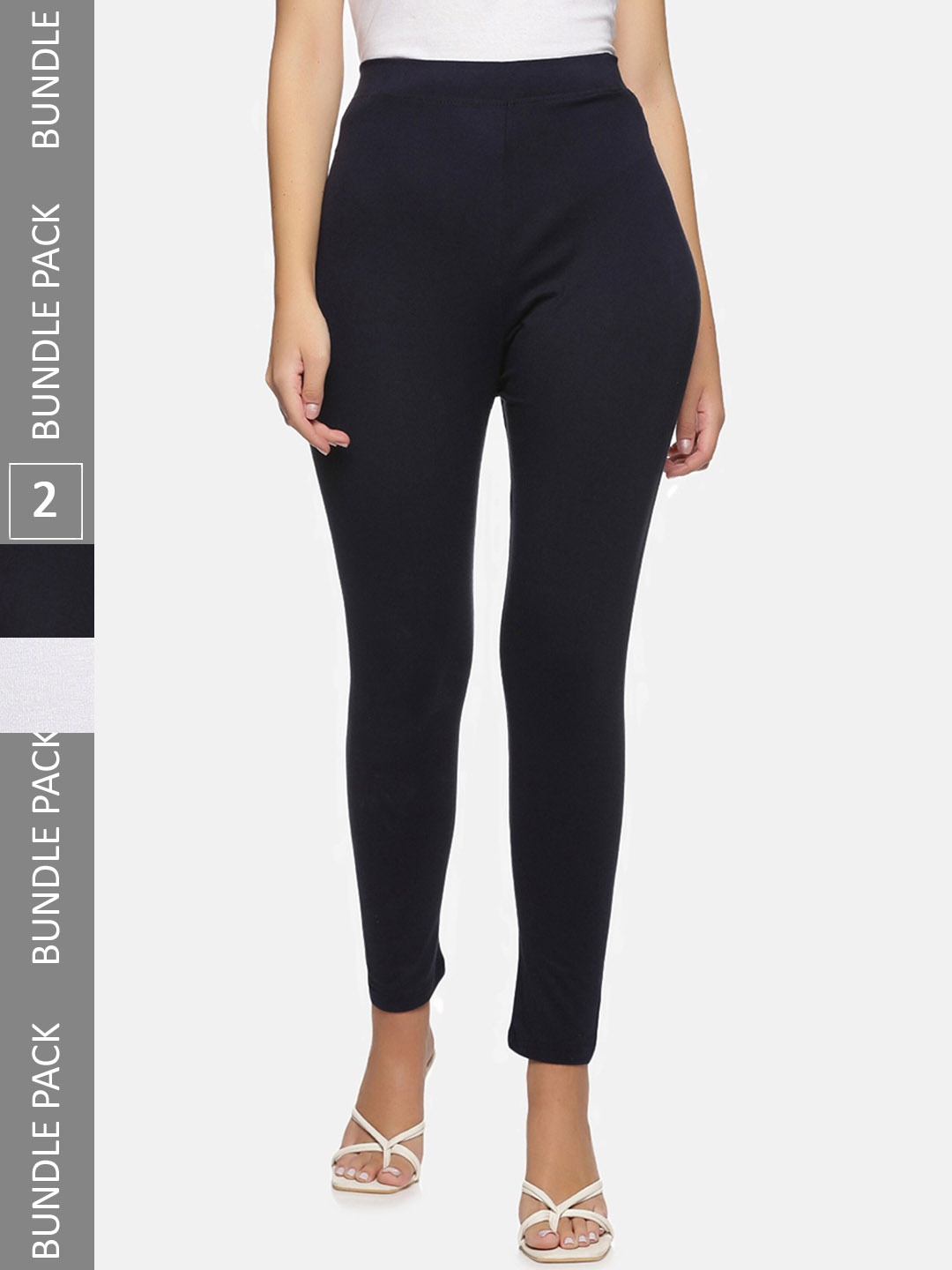 

NOT YET by us Pack Of 2 Ankle-Length Leggings, White