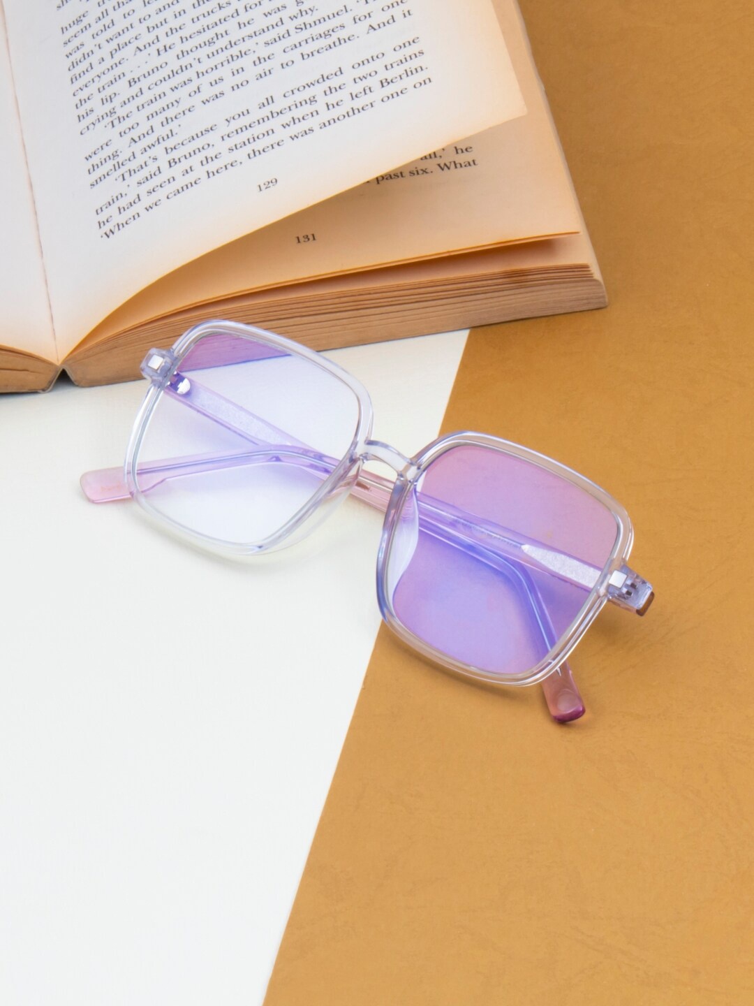 

Ted Smith Unisex Full Rim Square Frames Eyeglasses, Purple