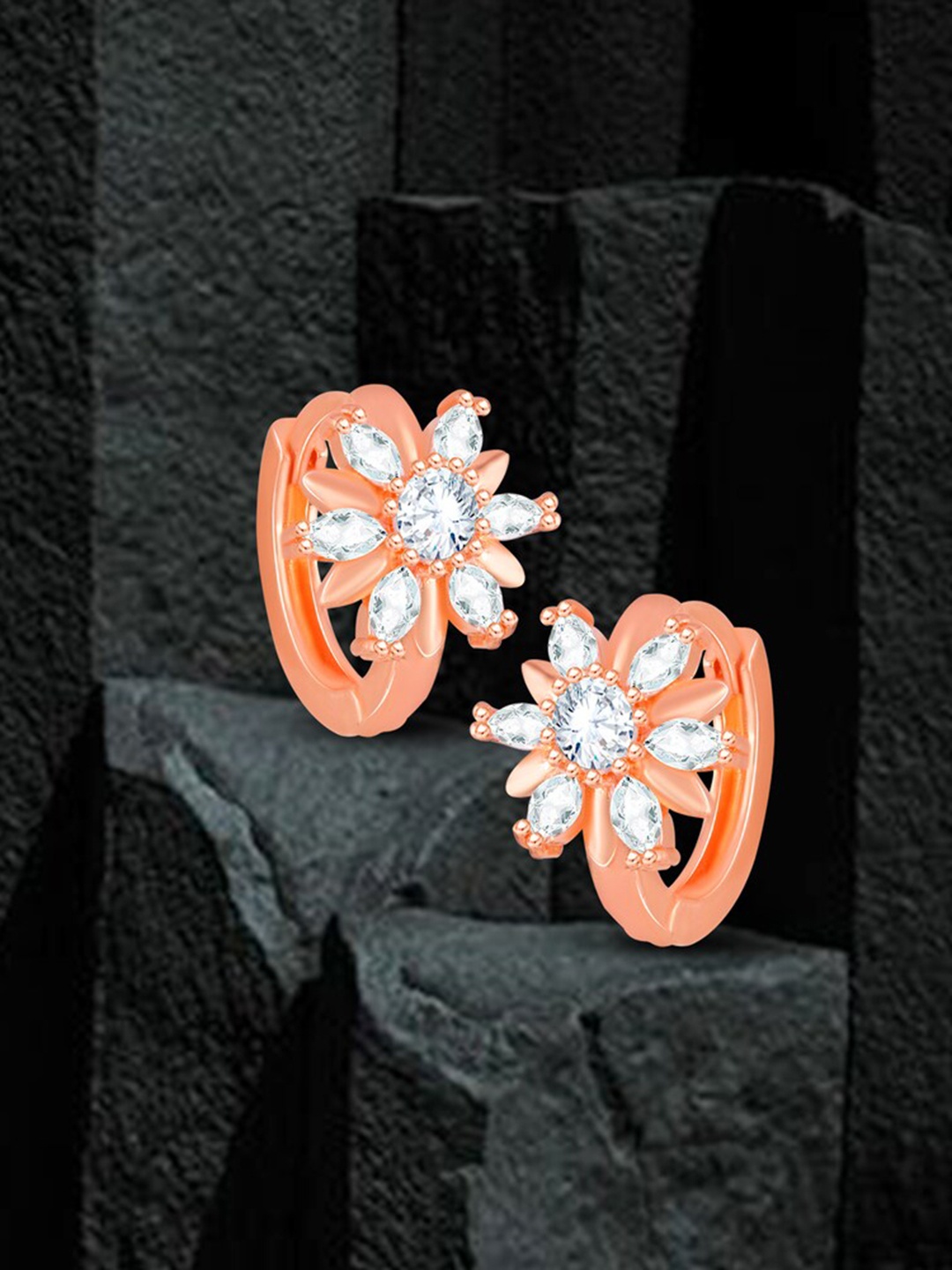 

MEENAZ Rose Diamond Shaped Studs Earrings