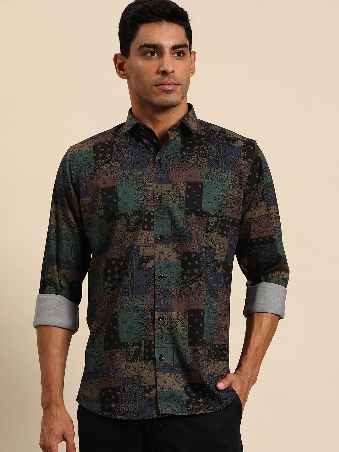 

MANQ Men Smart Opaque Printed Casual Shirt, Multi