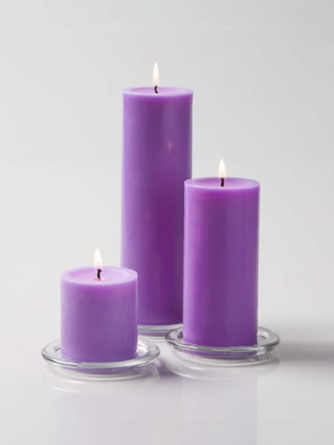 

Aromatic Fables Lavender-Colored 3 Pieces Lavender Fragrance Wax Pillar Candles