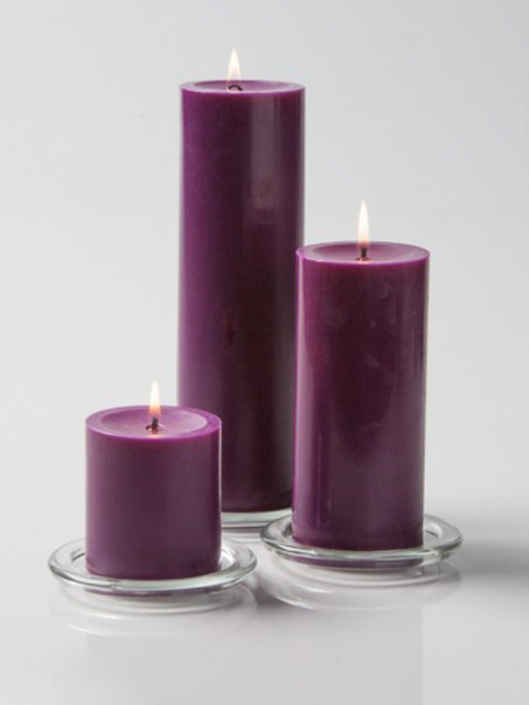 

Aromatic Fables Purple 3 Pieces Charlie Fragrance Wax Pillar Candles