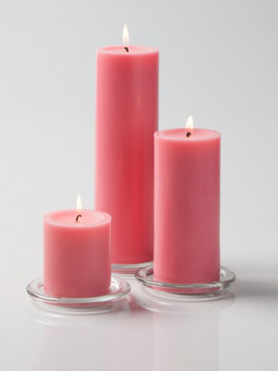 

Aromatic Fables Pink 3 Pieces Mogra Fragrance Wax Pillar Candles