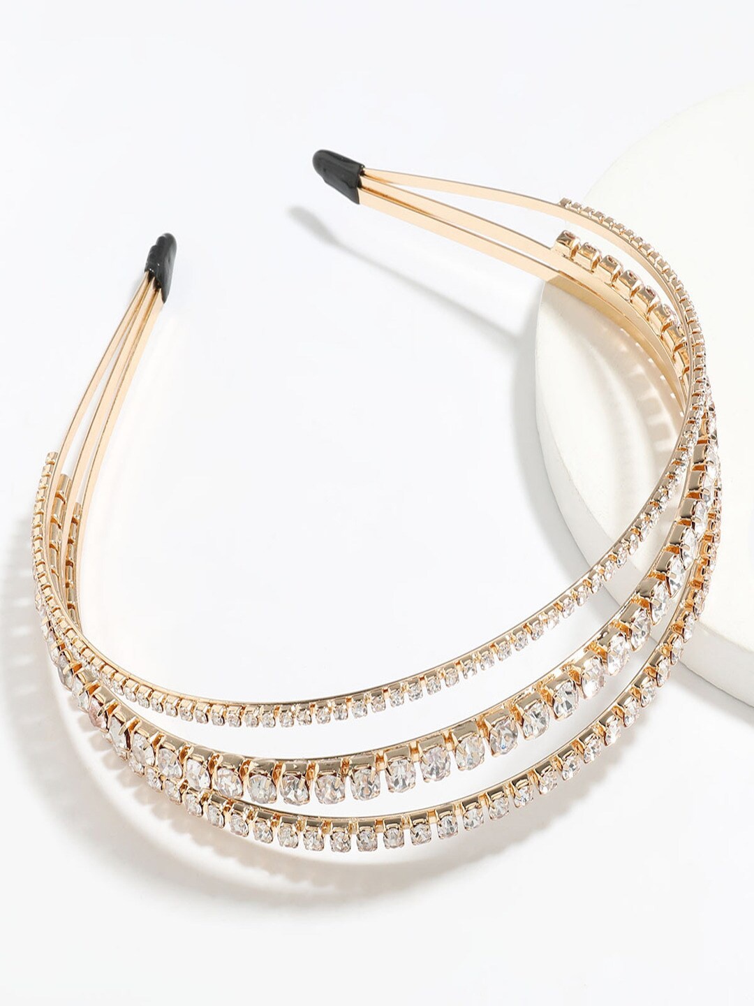 

AQUASTREET Embellished Gold Rhinestones Layered Hairband
