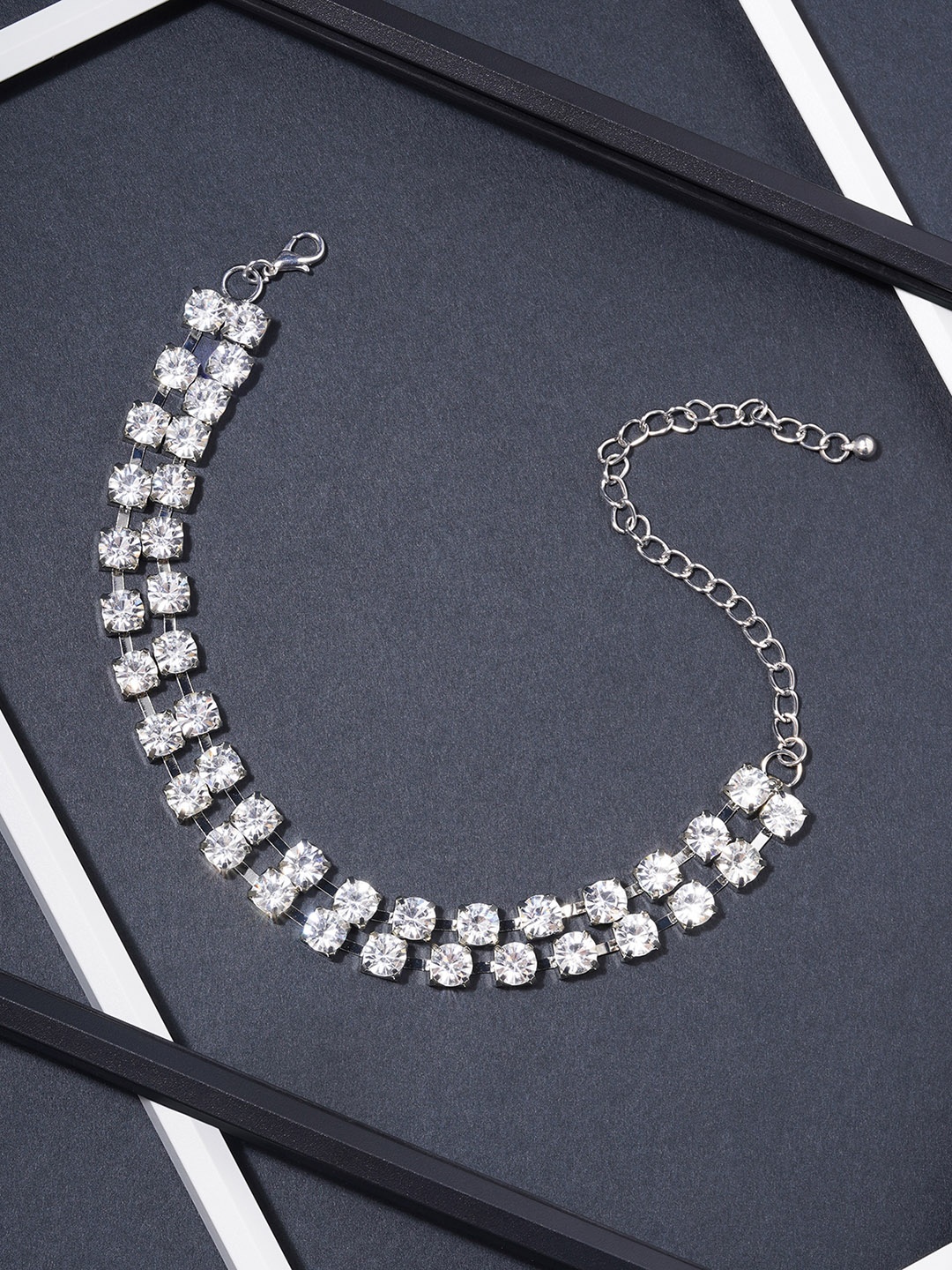 

AQUASTREET Silver-Plated Rhinestone-Studded Necklace