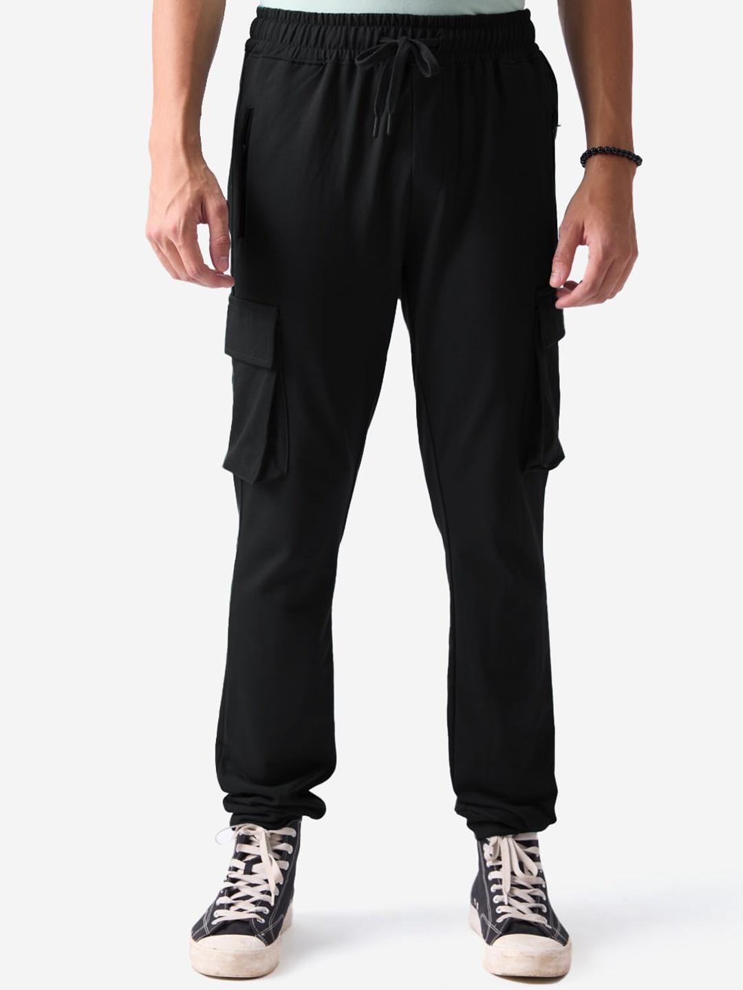 

The Souled Store Men Regular Fit Cotton Cargo Jogger, Black