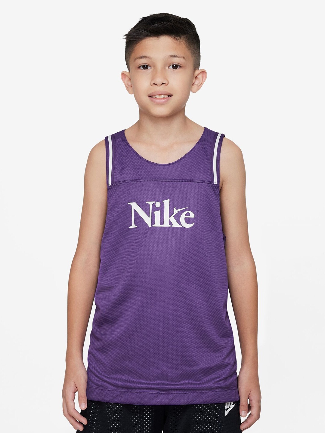 

Nike Kids Typography Printed Sports T-Shirt, Purple