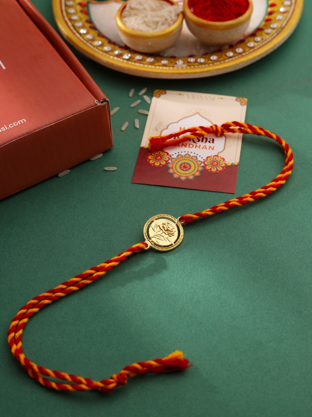 

VIRAASI Boys Gold Plated Thread Rakhi