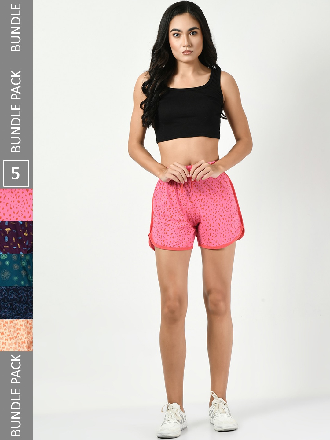 

BAESD Women Pack Of 5 High-Rise Cotton Shorts, Pink