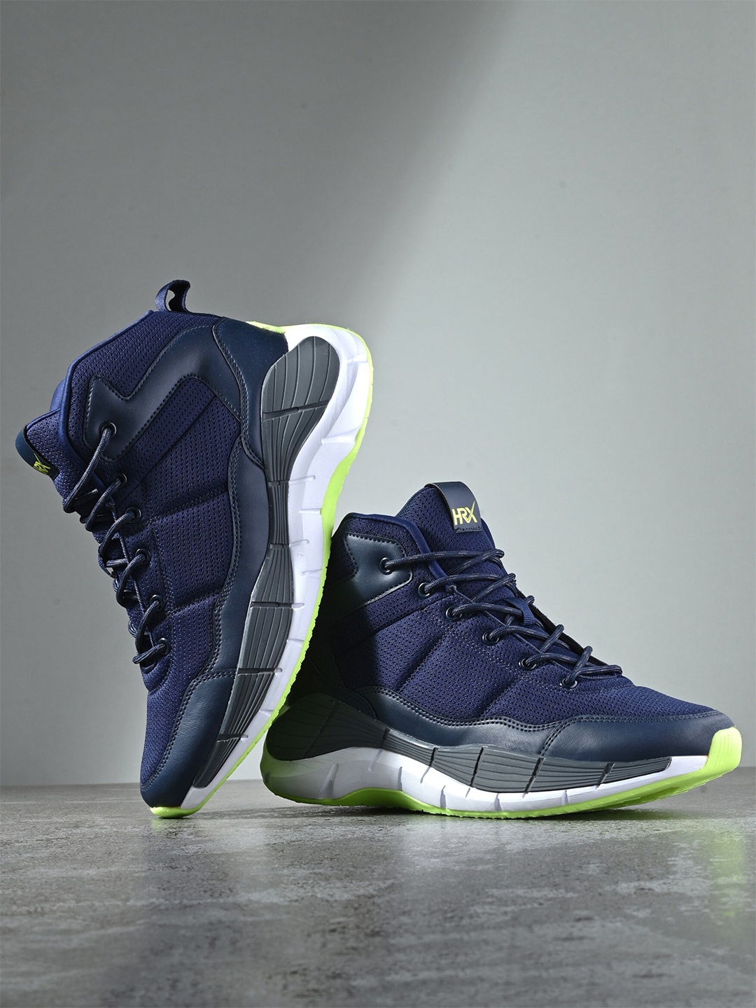 

HRX by Hrithik Roshan Men Navy Blue & White Memory Foam Mesh Basketball Shoes